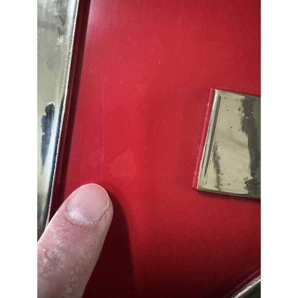 VTG MG Dealership Sign Chrome Plastic Red Hanging 18" x 19" British Leyland READ - Picture 16 of 16